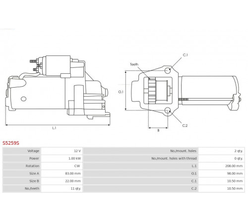 Стартер S5259S AS-PL