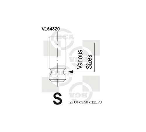 Впускний клапан V164820 BGA