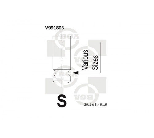 Впускний клапан V991803 BGA