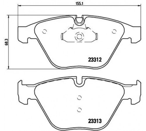 Комплект гальмівних накладок, дискове гальмо P 06 054 BREMBO