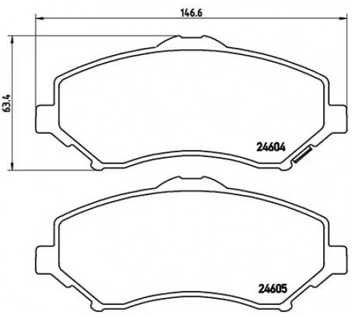 Комплект гальмівних накладок, дискове гальмо P 11 022 BREMBO
