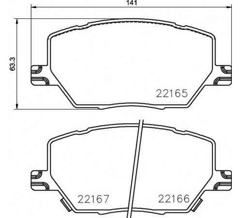 Комплект гальмівних накладок, дискове гальмо P 23 164 BREMBO