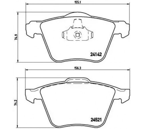 Комплект гальмівних накладок, дискове гальмо P 24 077 BREMBO