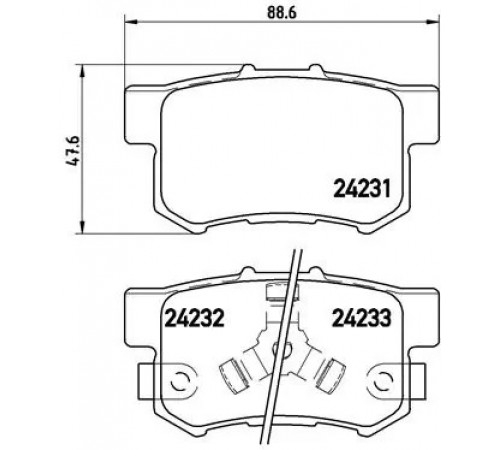 Комплект гальмівних накладок, дискове гальмо P 28 051 BREMBO