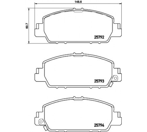Комплект гальмівних накладок, дискове гальмо P 28 077 BREMBO