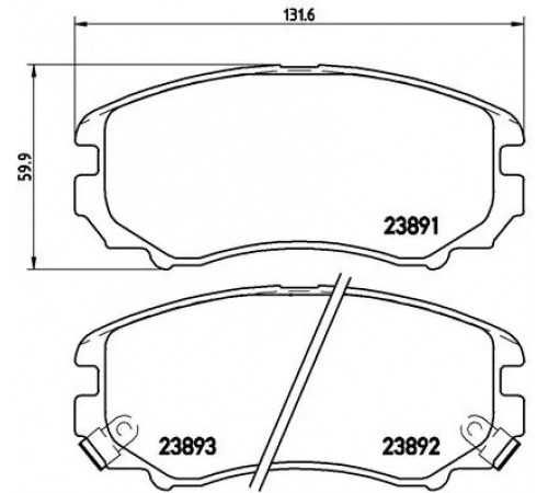 Комплект гальмівних накладок, дискове гальмо P 30 018 BREMBO