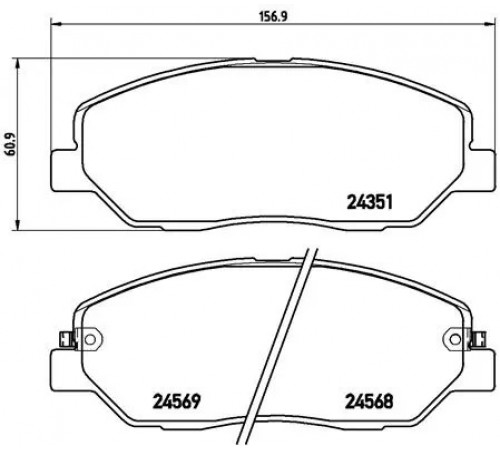 Комплект гальмівних накладок, дискове гальмо P 30 036 BREMBO