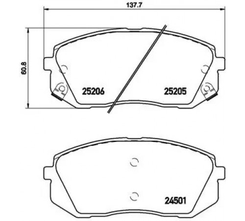 Комплект гальмівних накладок, дискове гальмо P 30 056 BREMBO