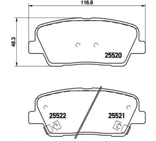 Комплект гальмівних накладок, дискове гальмо P 30 063 BREMBO