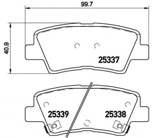 Комплект гальмівних накладок, дискове гальмо P 30 067 BREMBO