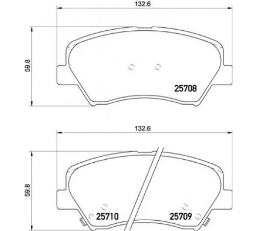Комплект гальмівних накладок, дискове гальмо P 30 073 BREMBO