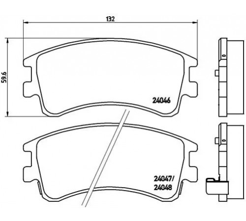 Комплект гальмівних накладок, дискове гальмо P 49 032 BREMBO