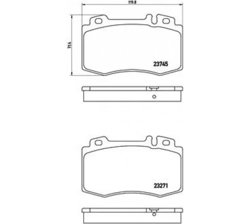 Комплект гальмівних накладок, дискове гальмо P 50 053 BREMBO