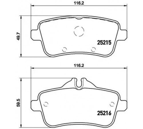 Комплект гальмівних накладок, дискове гальмо P 50 099 BREMBO