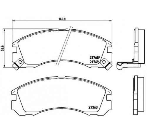 Комплект гальмівних накладок, дискове гальмо P 54 017 BREMBO
