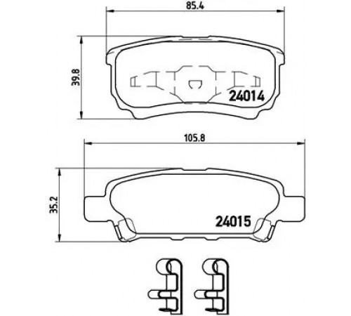 Комплект гальмівних накладок, дискове гальмо P 54 034 BREMBO