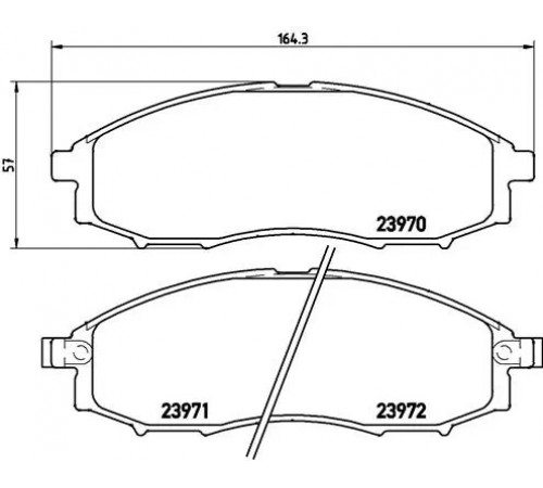 Комплект гальмівних накладок, дискове гальмо P 56 049 BREMBO