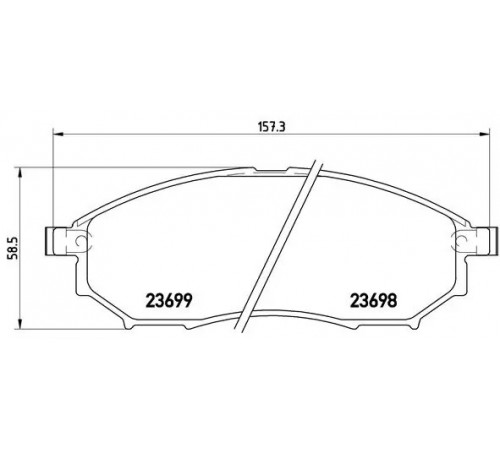 Комплект гальмівних накладок, дискове гальмо P 56 058 BREMBO