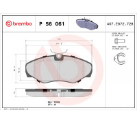 Комплект гальмівних накладок, дискове гальмо