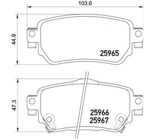 Комплект гальмівних накладок, дискове гальмо P 56 098 BREMBO