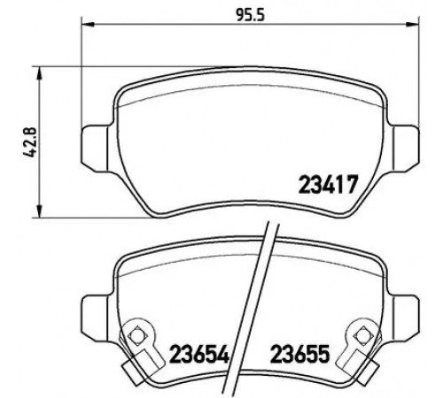 Комплект гальмівних накладок, дискове гальмо P 59 038 BREMBO