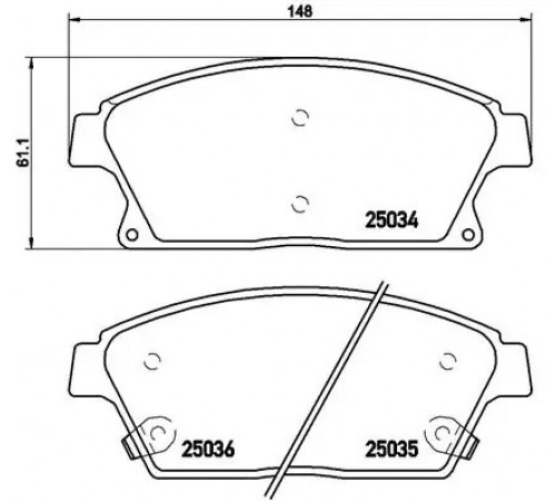 Комплект гальмівних накладок, дискове гальмо P 59 077 BREMBO