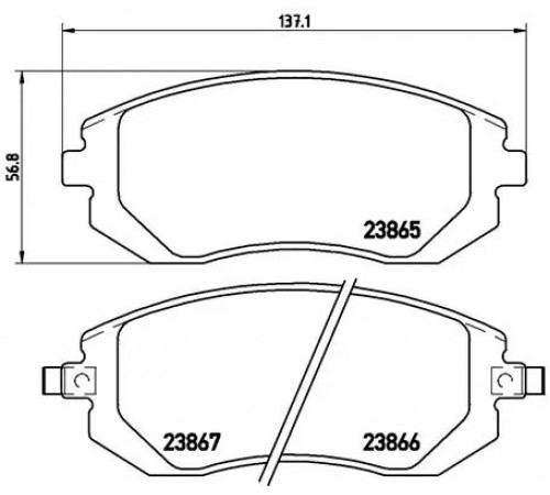 Комплект гальмівних накладок, дискове гальмо P 78 013 BREMBO