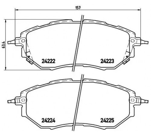 Комплект гальмівних накладок, дискове гальмо P 78 017 BREMBO