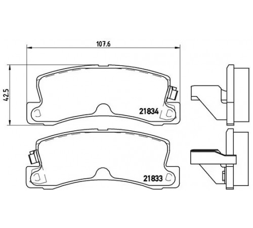 Комплект гальмівних накладок, дискове гальмо P 83 015 BREMBO