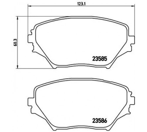 Комплект гальмівних накладок, дискове гальмо P 83 055 BREMBO