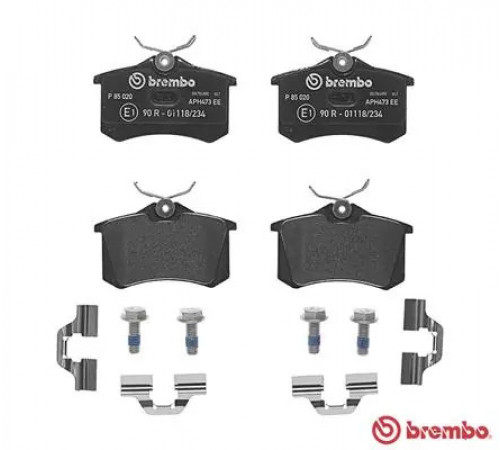 Комплект гальмівних накладок, дискове гальмо P 85 020 BREMBO