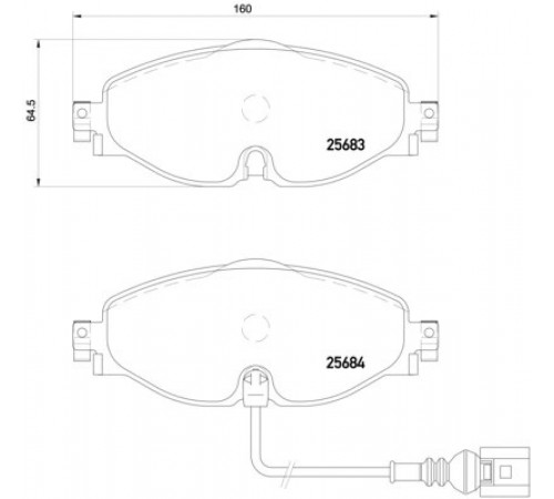 Комплект гальмівних накладок, дискове гальмо P 85 126X BREMBO