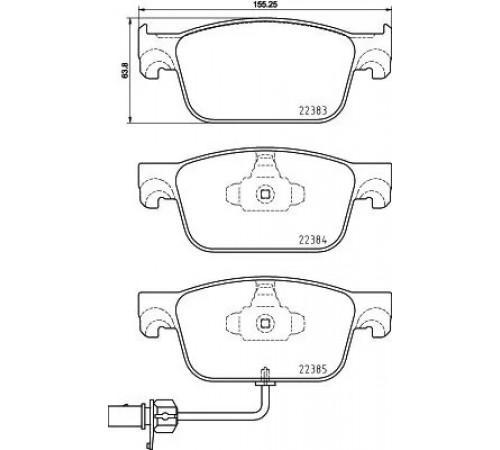 Комплект гальмівних накладок, дискове гальмо P 85 153 BREMBO