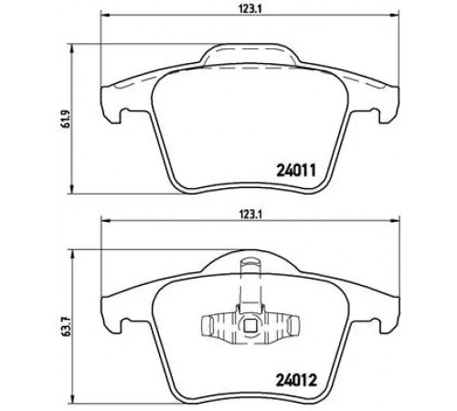 Комплект гальмівних накладок, дискове гальмо P 86 019 BREMBO