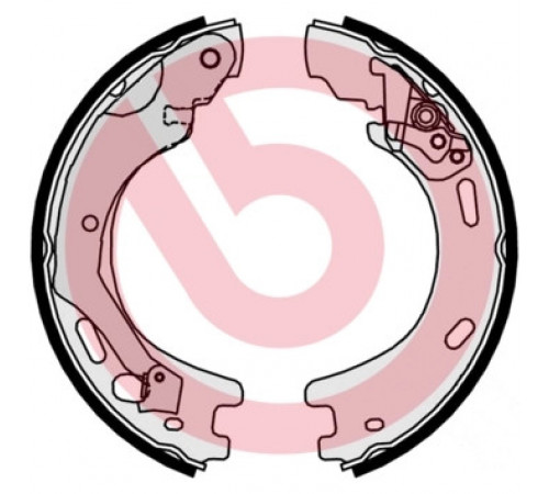 Комплект гальмівних колодок, стоянкове гальмо S 44 509 BREMBO