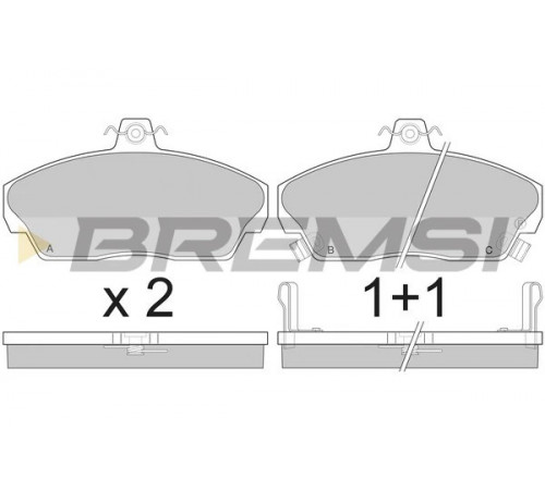 Комплект гальмівних накладок, дискове гальмо BP2502 BREMSI