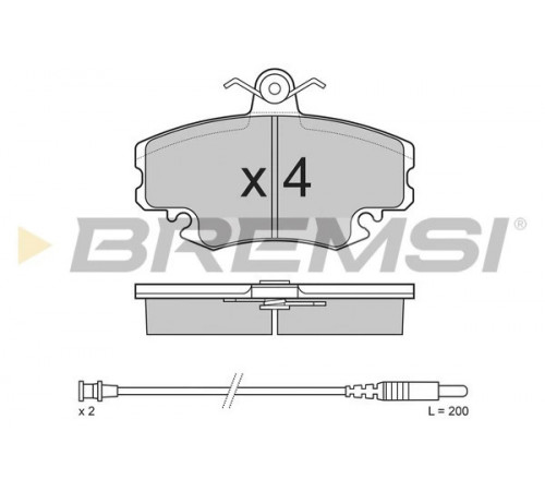 Комплект гальмівних накладок, дискове гальмо BP2590 BREMSI
