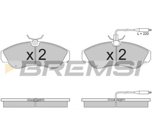 Комплект гальмівних накладок, дискове гальмо BP2615 BREMSI