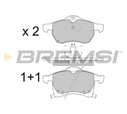 Комплект гальмівних накладок, дискове гальмо BP2811 BREMSI