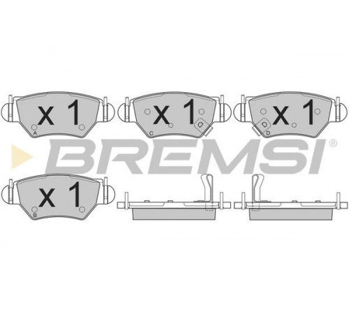 Комплект гальмівних накладок, дискове гальмо BP2812 BREMSI