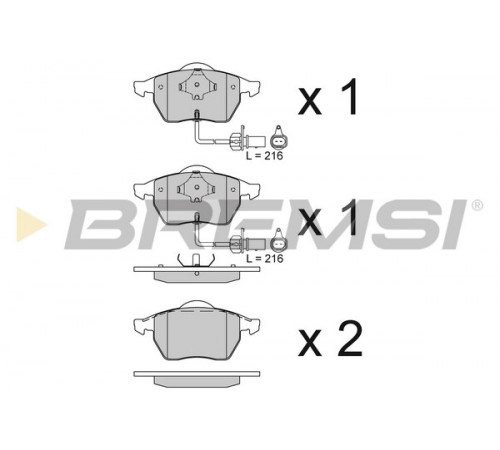 Комплект гальмівних накладок, дискове гальмо BP2816 BREMSI