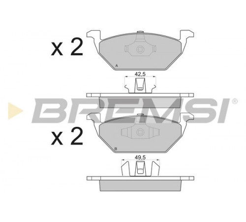 Комплект гальмівних накладок, дискове гальмо BP2835 BREMSI