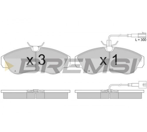 Комплект гальмівних накладок, дискове гальмо BP2889 BREMSI