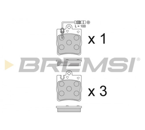 Комплект гальмівних накладок, дискове гальмо BP2936 BREMSI