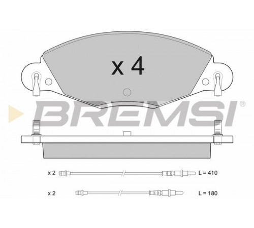 Комплект гальмівних накладок, дискове гальмо BP2937 BREMSI