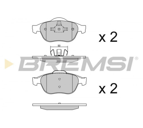 Комплект гальмівних накладок, дискове гальмо BP2970 BREMSI