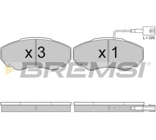 Комплект гальмівних накладок, дискове гальмо BP2997 BREMSI