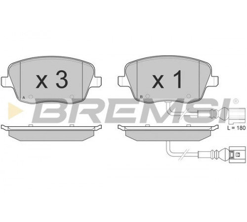 Комплект гальмівних накладок, дискове гальмо BP3013 BREMSI