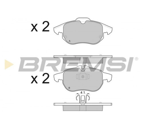 Комплект гальмівних накладок, дискове гальмо BP3014 BREMSI