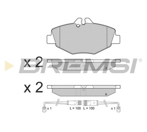 Комплект гальмівних накладок, дискове гальмо BP3020 BREMSI